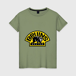 Футболка хлопковая женская HC Boston Bruins Label, цвет: авокадо