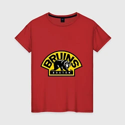 Футболка хлопковая женская HC Boston Bruins Label, цвет: красный