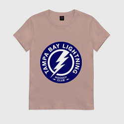 Футболка хлопковая женская HC Tampa Bay Lightning, цвет: пыльно-розовый