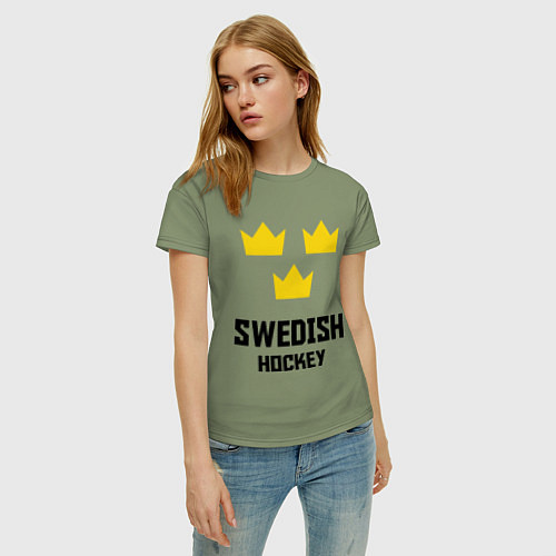 Женская футболка Swedish Hockey / Авокадо – фото 3