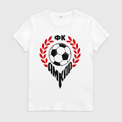 Футболка хлопковая женская ФК Амкар, цвет: белый