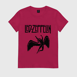 Футболка хлопковая женская Led Zeppelin, цвет: маджента