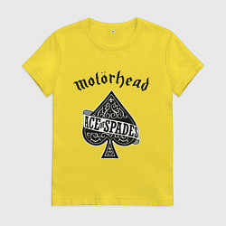 Футболка хлопковая женская Motorhead: Ace of spades, цвет: желтый