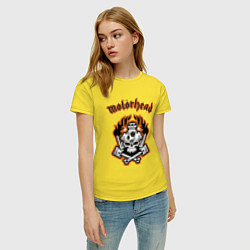 Футболка хлопковая женская Motorhead, цвет: желтый — фото 2