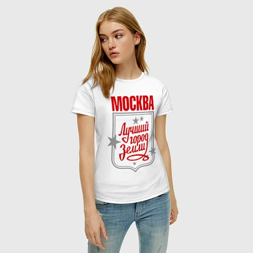 Женская футболка Москва: лучший город / Белый – фото 3