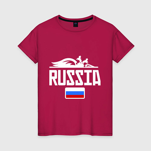 Женская футболка Russia / Маджента – фото 1