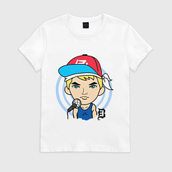 Футболка хлопковая женская Eminem face, цвет: белый