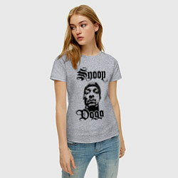 Футболка хлопковая женская Snoop Dogg Face, цвет: меланж — фото 2