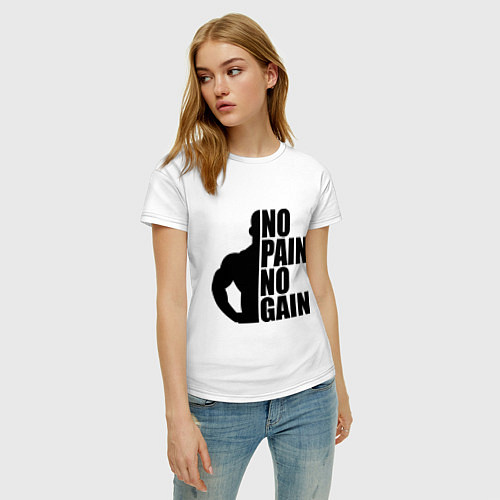 Женская футболка No pain, No gain / Белый – фото 3
