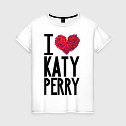 Футболка хлопковая женская I love Katy Perry, цвет: белый