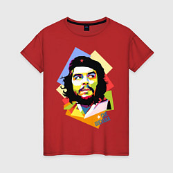 Футболка хлопковая женская Che Guevara Art, цвет: красный