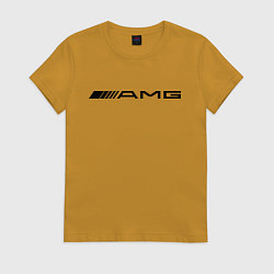 Футболка хлопковая женская AMG, цвет: горчичный