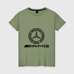 Футболка хлопковая женская AMG, цвет: авокадо