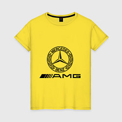 Футболка хлопковая женская AMG, цвет: желтый