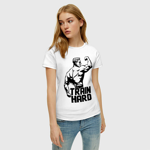 Женская футболка Train hard / Белый – фото 3
