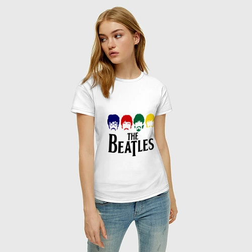 Женская футболка The Beatles Heads / Белый – фото 3