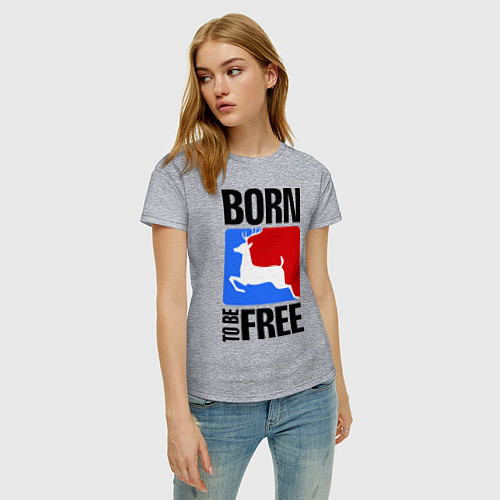 Женская футболка Born to be free / Меланж – фото 3