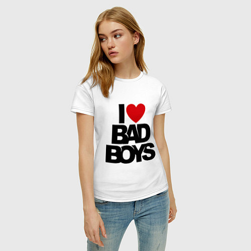 Женская футболка I love bad boy / Белый – фото 3