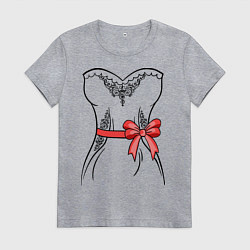 Футболка хлопковая женская Платье невесты, цвет: меланж