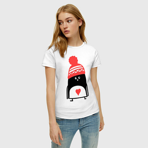 Женская футболка Малый пингвин / Белый – фото 3