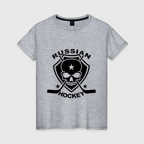 Женская футболка Russian hockey / Меланж – фото 1