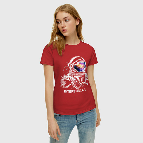 Женская футболка Interstellar Spaceman / Красный – фото 3
