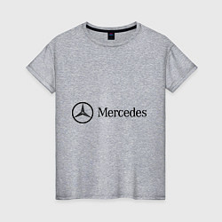 Футболка хлопковая женская Mercedes Logo, цвет: меланж