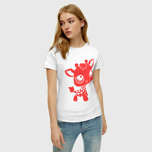 Женская футболка Маленький жирафик / Белый – фото 3