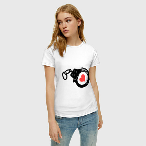 Женская футболка Наручники любви: навсегда / Белый – фото 3