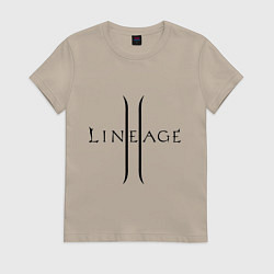 Футболка хлопковая женская Lineage logo, цвет: миндальный