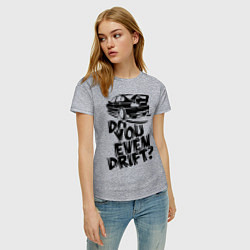 Футболка хлопковая женская Do you even drift, цвет: меланж — фото 2