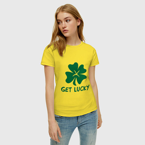 Женская футболка Get lucky / Желтый – фото 3