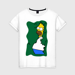 Футболка хлопковая женская Homer mem, цвет: белый