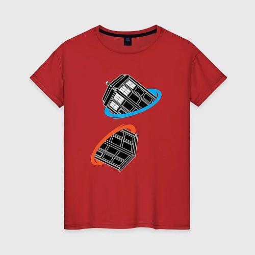 Женская футболка Tardis Portal / Красный – фото 1