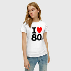 Футболка хлопковая женская I Love 80s, цвет: белый — фото 2