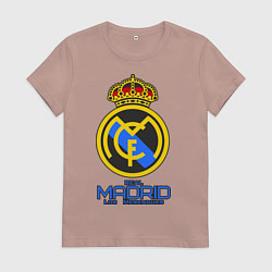 Футболка хлопковая женская Real Madrid, цвет: пыльно-розовый