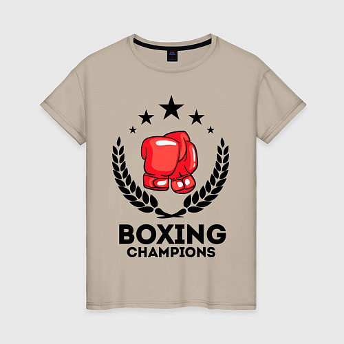 Женская футболка Boxing Champions / Миндальный – фото 1