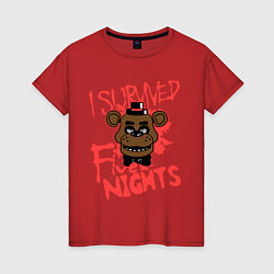 Футболка хлопковая женская I Survived Five Night, цвет: красный