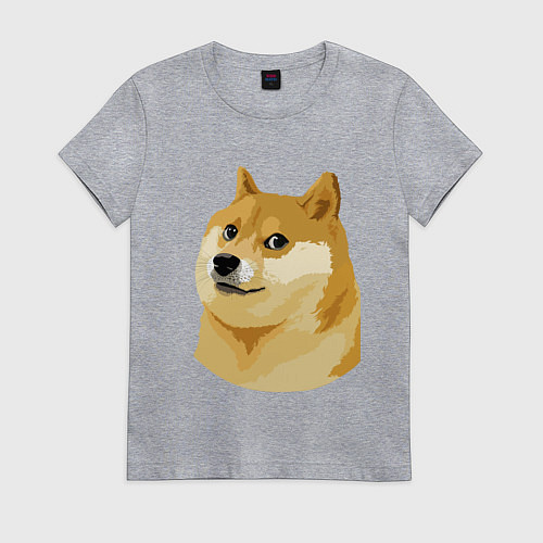 Женская футболка Doge / Меланж – фото 1