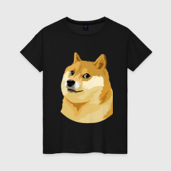 Футболка хлопковая женская Doge, цвет: черный