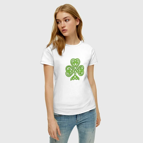 Женская футболка Celtic сlover / Белый – фото 3