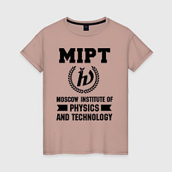 Футболка хлопковая женская MIPT Institute, цвет: пыльно-розовый