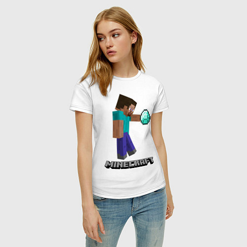 Женская футболка Minecraft Rock / Белый – фото 3