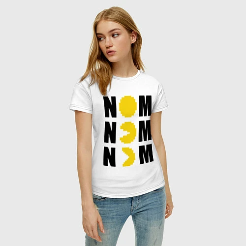 Женская футболка Pac-Man: Nom nom / Белый – фото 3
