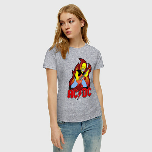 Женская футболка AC/DC Homer / Меланж – фото 3