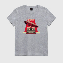 Футболка хлопковая женская LZ: Mothership, цвет: меланж