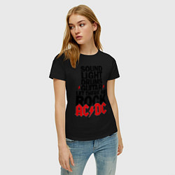 Футболка хлопковая женская AC/DC Rock, цвет: черный — фото 2