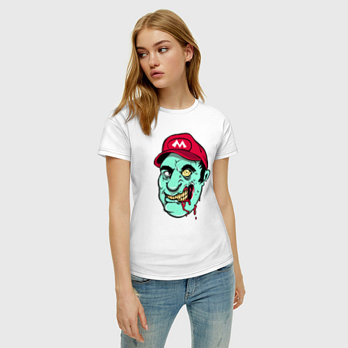 Женская футболка Mario zombie / Белый – фото 3