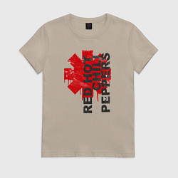 Футболка хлопковая женская Red Hot Chili Peppers, цвет: миндальный