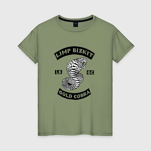 Женская футболка Limp Bizkit: Gold Cobra / Авокадо – фото 1